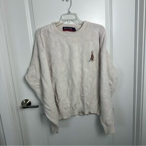 Vintage golf knit embroidered sweater focus America